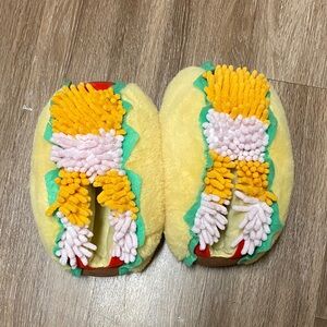 Colorful Fuzzy taco Slippers size 4-5
